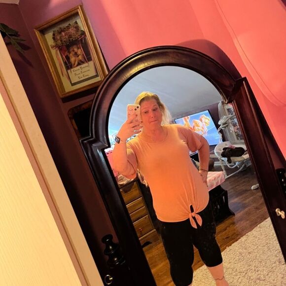 Ny Collection Large Pink Top With Tie Blouse - Picture 2 of 13